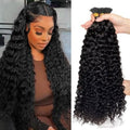 I Tip Human Hair Extensions 16 Inch 50G Water Wave Cold Fusion Hairpiece Pre Bonded Hair Extensions for Black Women Microlink Real Virgin Hair Extension 100 Strands Per Package