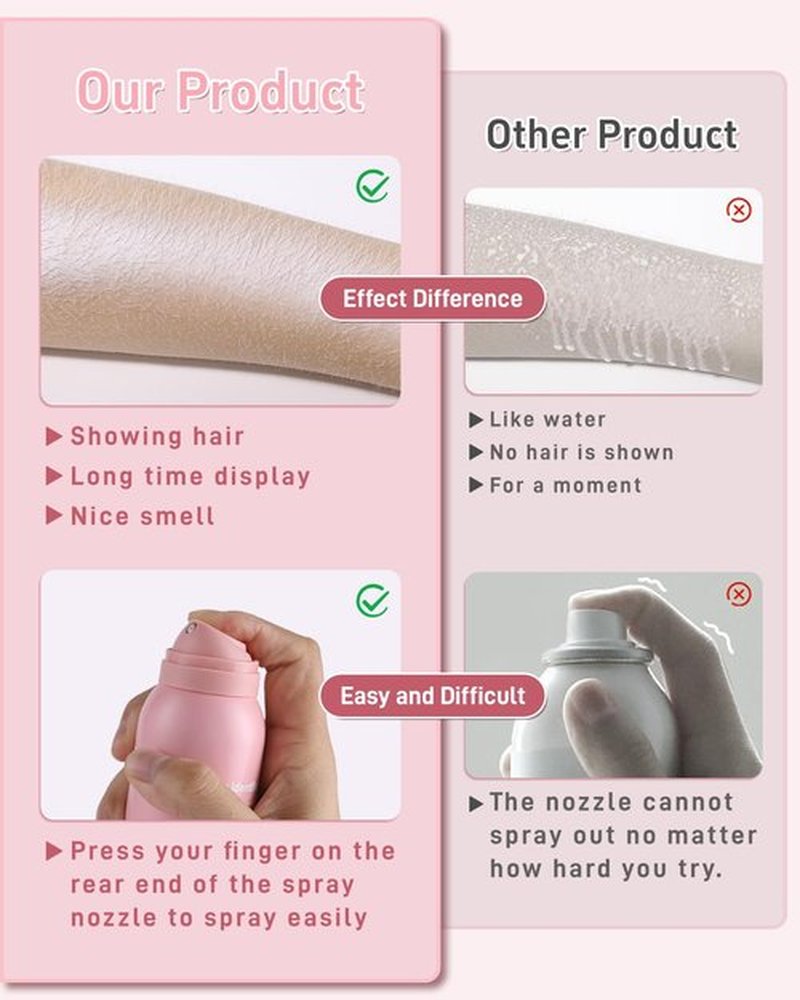 Hair Identifier Spray for Face Shaving Powder Spray Women with Soothing Cream | Pre-Shave Hair Revealer for Face & Body | Gentle on All Skin Types