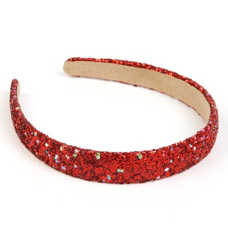 Huachi Glitter Headbands for Women Non Slip Fancy Headband, Sparkle Headbands Cute Head Band for Women’s Hair, Hair Accessories for Birthday Party Favors, Christmas Red Sequin Headband