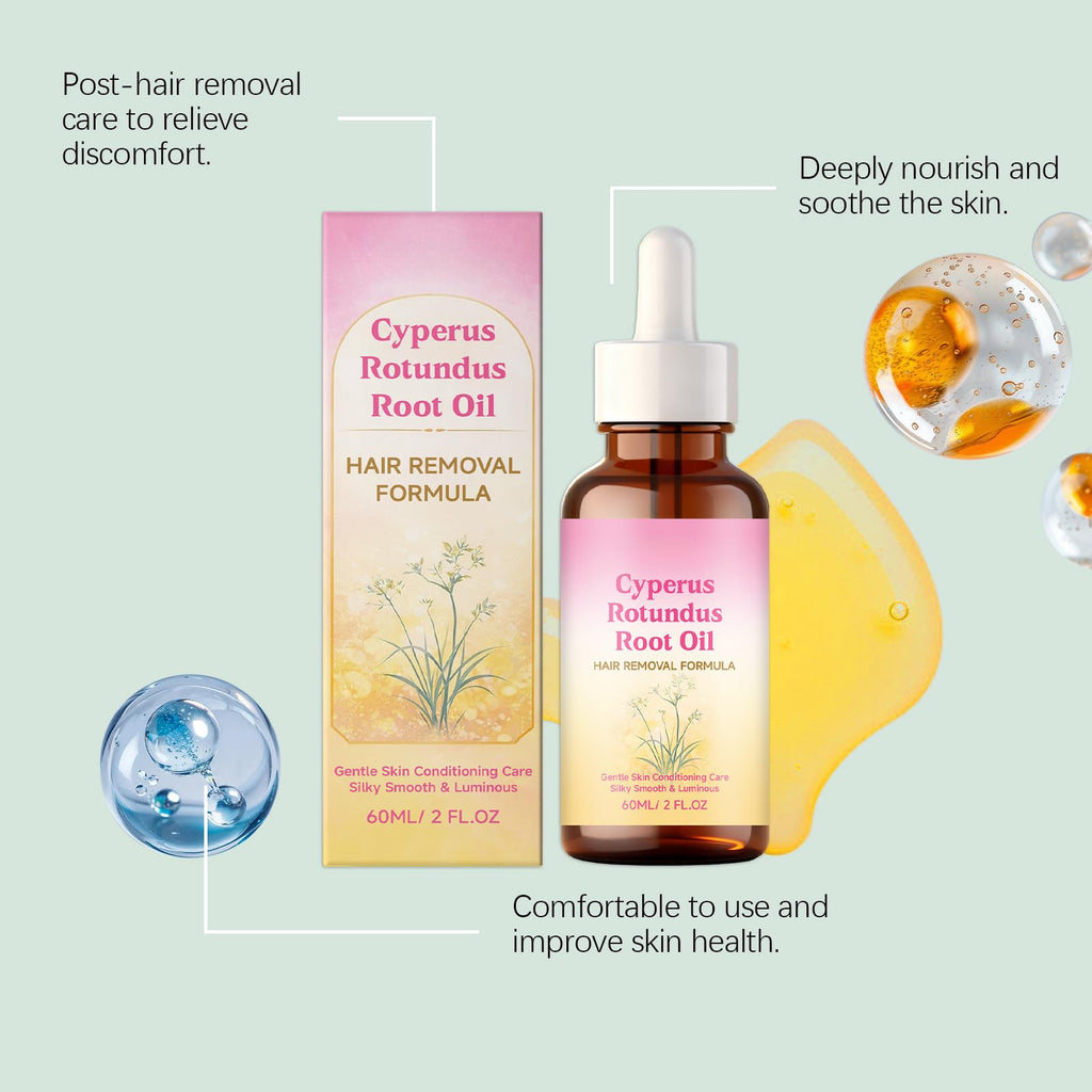 WestShiny Cyperus Rotundus Oil, Cyperus Rotundus Oil for Hair Removal, Deeply Moisturizing & Pore-Shrinking for Women and Men, 2.02 fl oz (60 ml)