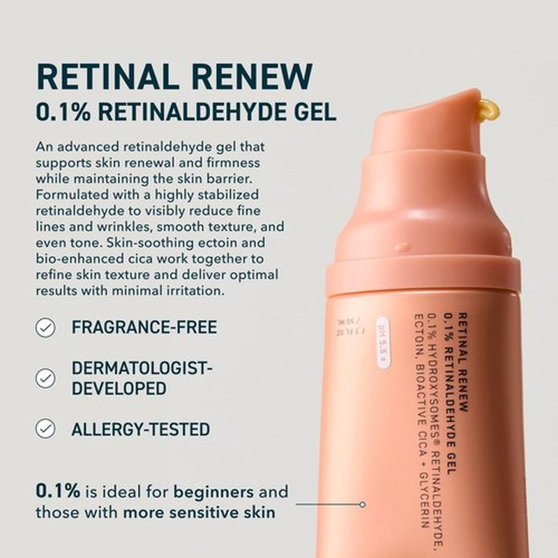 Prequel Skin Retinal Renew - 0.1% Retinaldehyde Gel with Ectoin & Jojoba Oil - Smooths Texture & Evens Tone