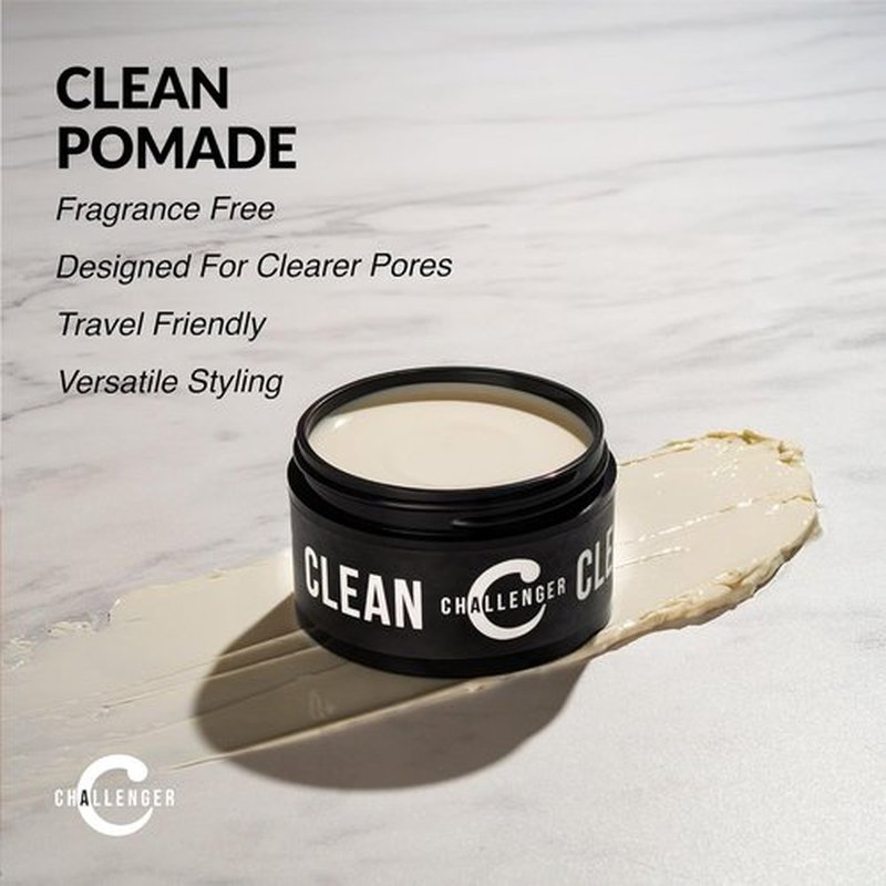 Challenger Fragrance-Free Cream Pomade - Non-Comedogenic Hair Gel with Medium Firm Hold | 3oz