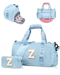 Vogewood Birthday Gift for Granddaughter-Girl Gym Bag with Shoe Compartment, Kid Personalized Weekender Overnight Bags, Initial Travel Tote with Makeup Pouch, Gifts for Girls (Letter Z)
