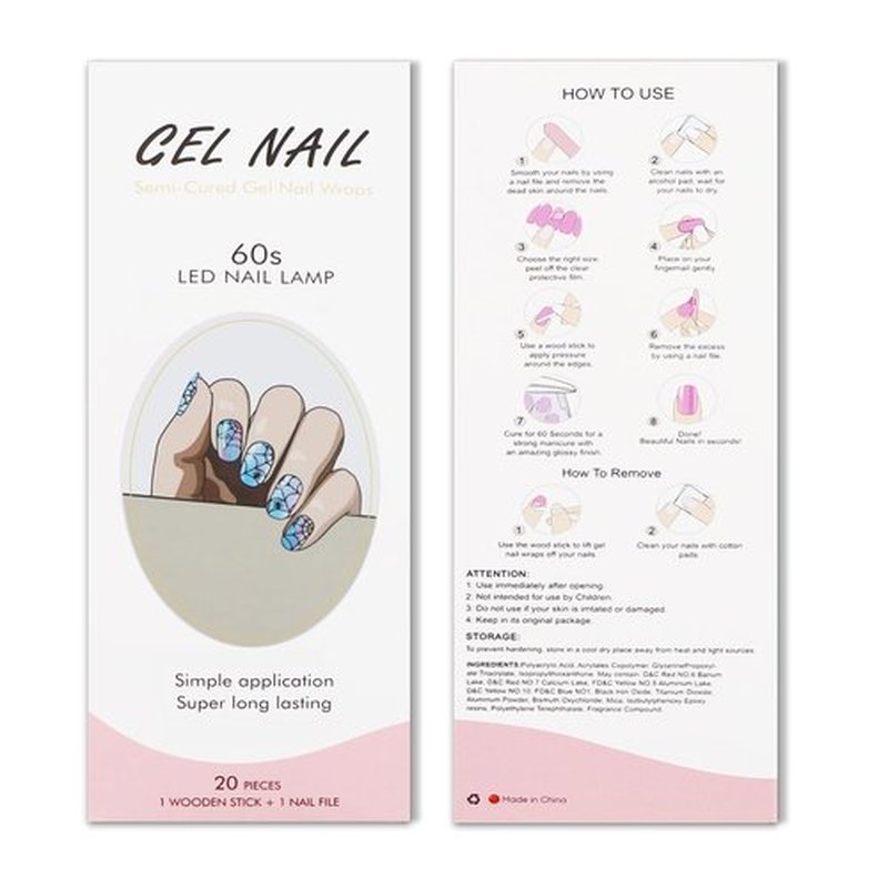 JMEOWIO Semi Cured Gel Nail Strips Halloween Gel Nail Stickers Nails Art Design Decoration Accessories