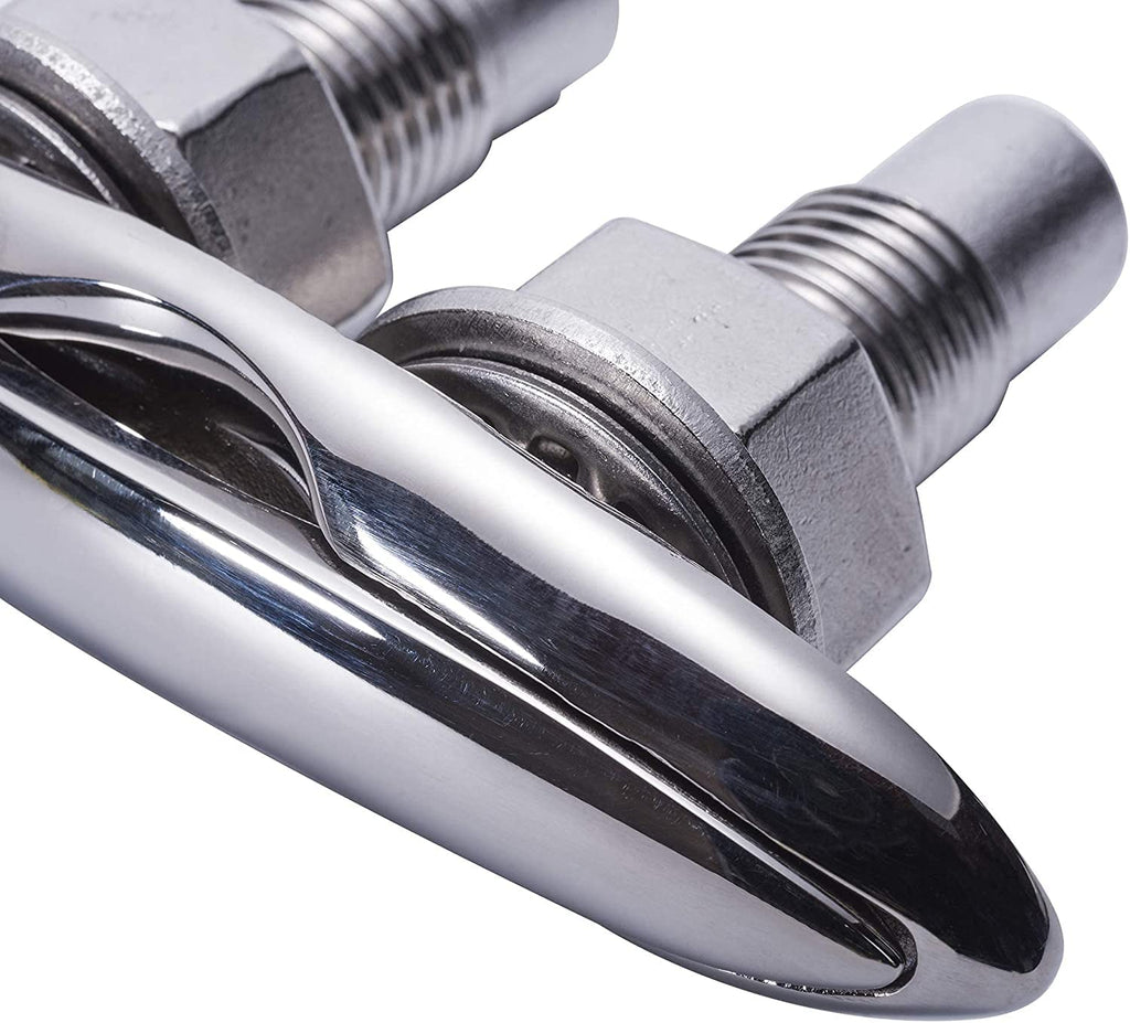 SUNOOM Pull Up Boat Cleats 316 Stainless Steel Hidden Flush Mount 6 Inch Retractable Boat Claet, Marine Cleat Pop Up Boat Cleats,Popup Cleat Yacht Marine Boat Dock Cleats Dock Boat Deck Cleat