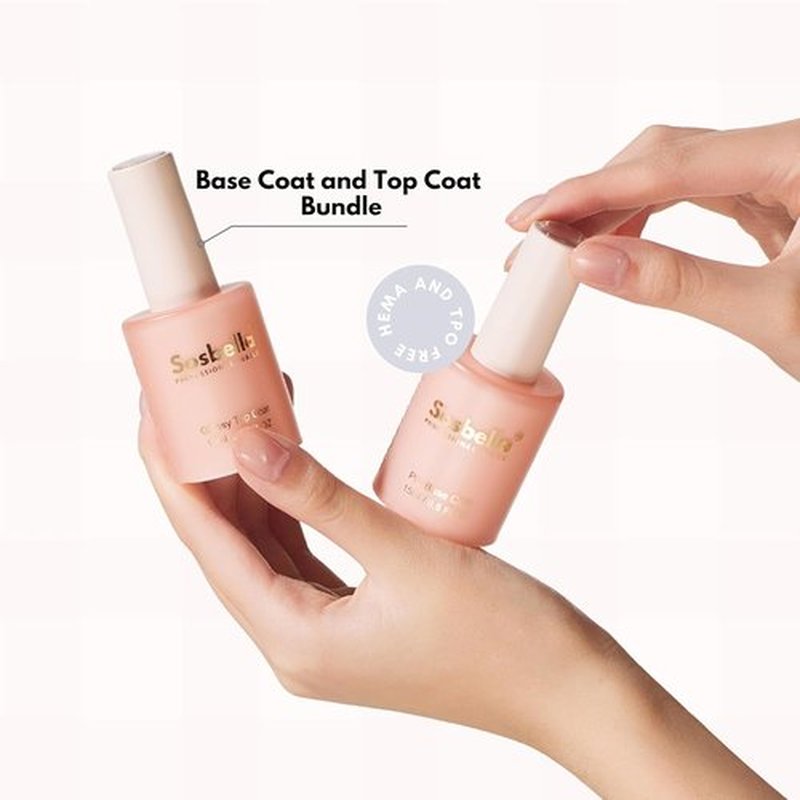 Pro Base Coat & Glossy Top Coat Set - Long Lasting, Chip Resistant Gel Polish Duo | 15ml Each