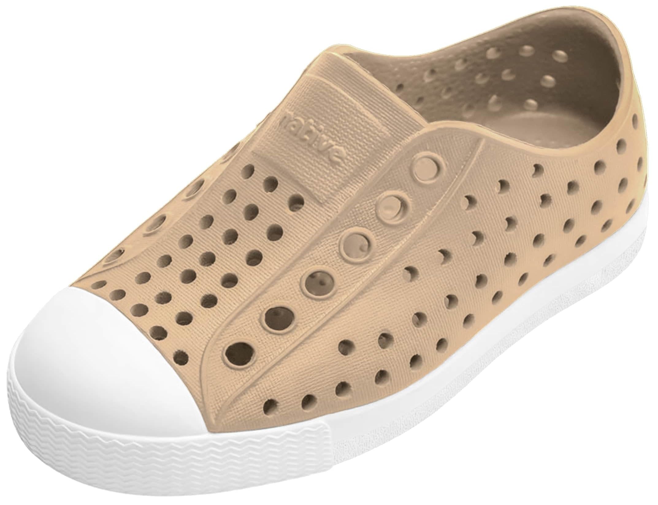 Native Shoes Unisex-Kids Jefferson Sneakers, Flax Tan/Shell White, 6 Big Kid