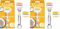 Gillette Venus Comfortglide with Olay Coconut Womens Razor Handle + Blade Refills, Silver, 2 Count (Pack of 2)