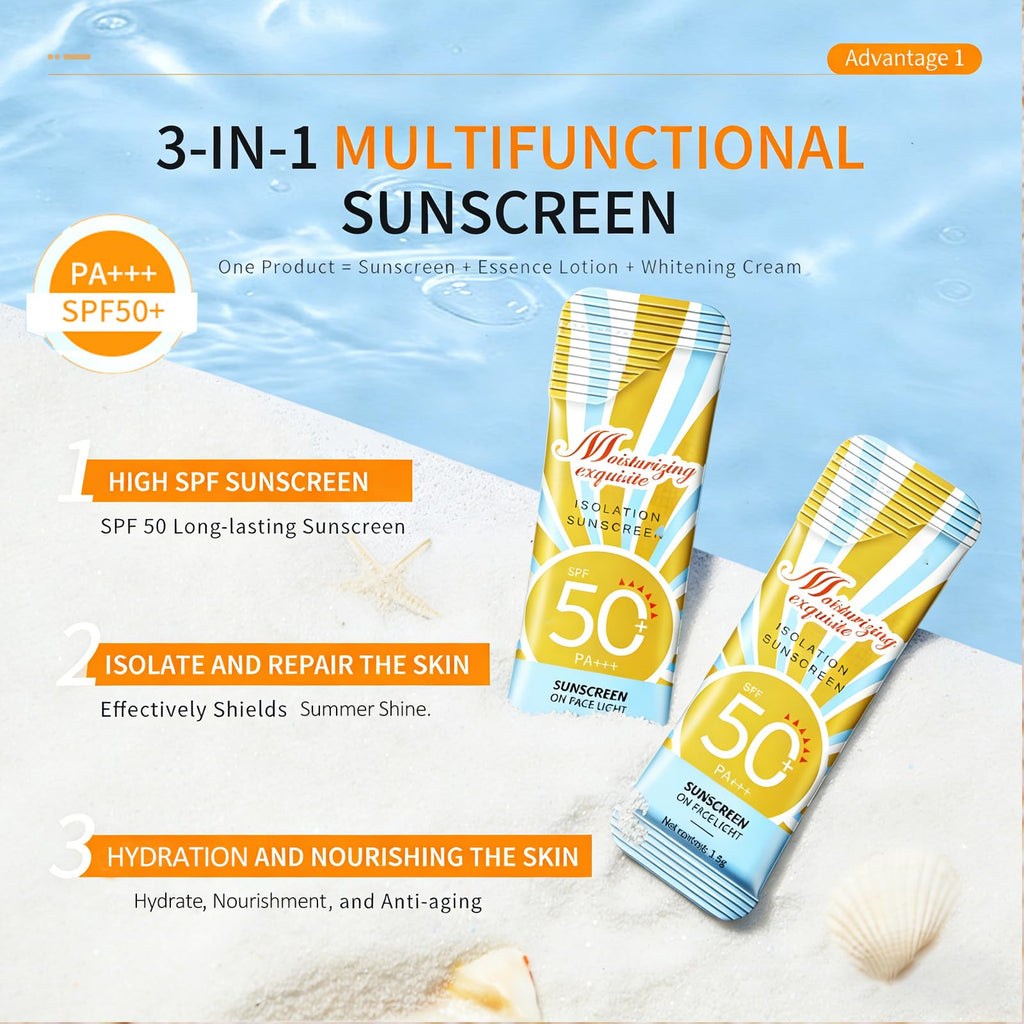 30 PCS Mini Sunscreen Bulk, SPF 50 Travel Size Sunscreen for Face and Body, Mini Travel Sunscreen Lotion, Vacation Essentials,Outdoor Sports & Party Favors, Lightweight and Non-Greasy