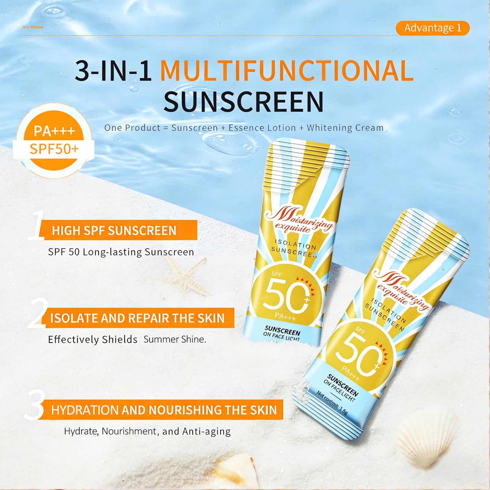 30 PCS Mini Sunscreen Bulk, SPF 50 Travel Size Sunscreen for Face and Body, Mini Travel Sunscreen Lotion, Vacation Essentials,Outdoor Sports & Party Favors, Lightweight and Non-Greasy