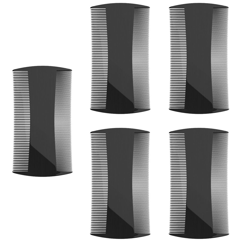 Kootinn 5 Pack Double-Sided Pocket Comb for Hair, Beards & Mustaches | Fine & Coarse Teeth, Everyday Comb For Detangling Knots, Beard Care & Grooming