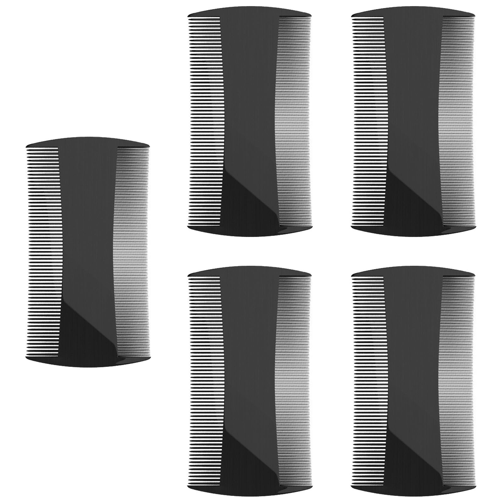 Kootinn 5 Pack Double-Sided Pocket Comb for Hair, Beards & Mustaches | Fine & Coarse Teeth, Everyday Comb For Detangling Knots, Beard Care & Grooming