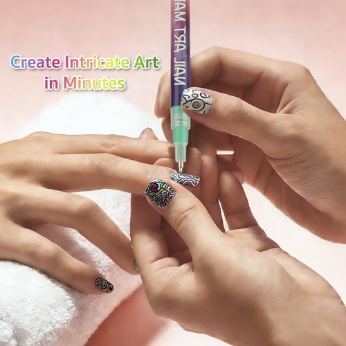 12 Colors Nail Art Pens Set,Premium Waterproof Nail Pens for Pail Art Painting Nails, Quick-Dry Nail Pens for Detailed Nail Design & Creative Manicures