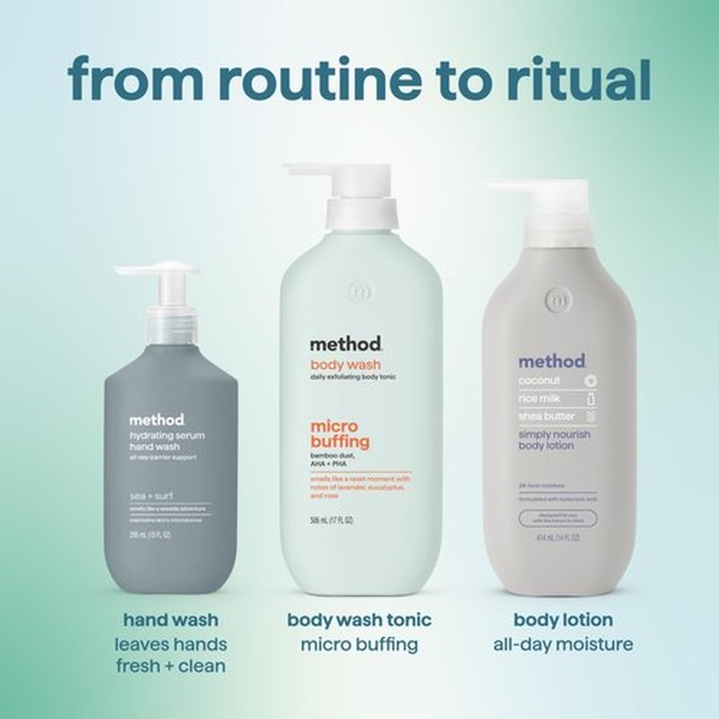 Method Body Wash, Daily Exfoliating Body Tonic - with notes of Lavender, Eucalyptus and Rose, 17 fl oz