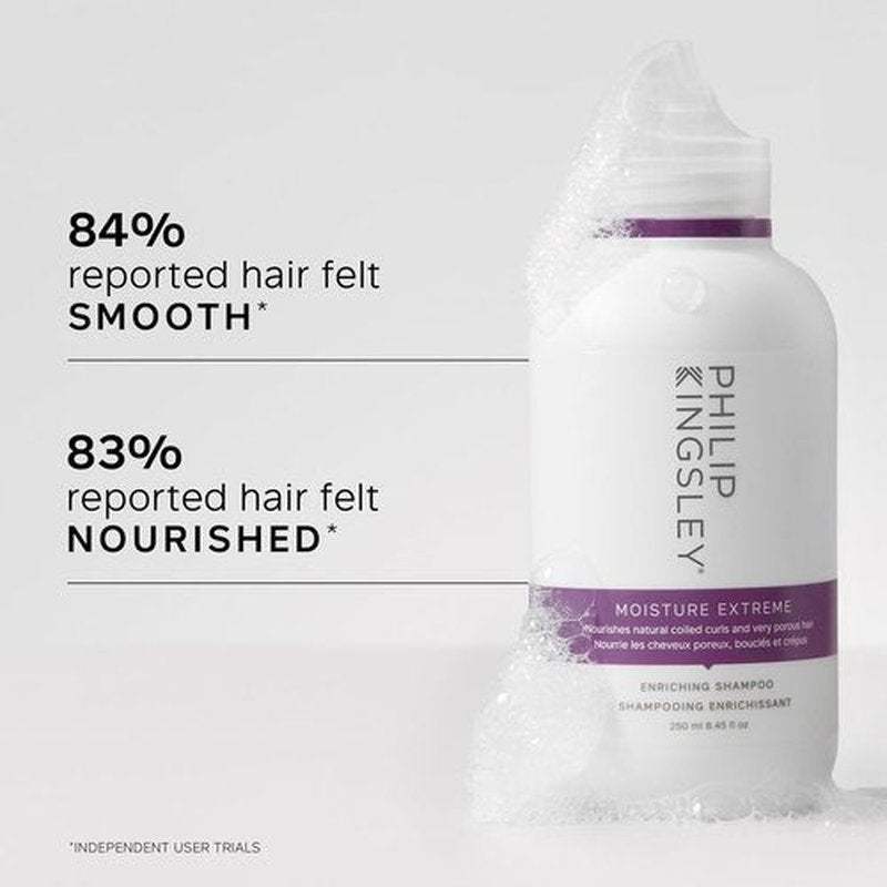 PHILIP KINGSLEY | Moisture Extreme Shampoo | Hydrates & Adds Shine for Curly, Dry Hair | 8.4oz