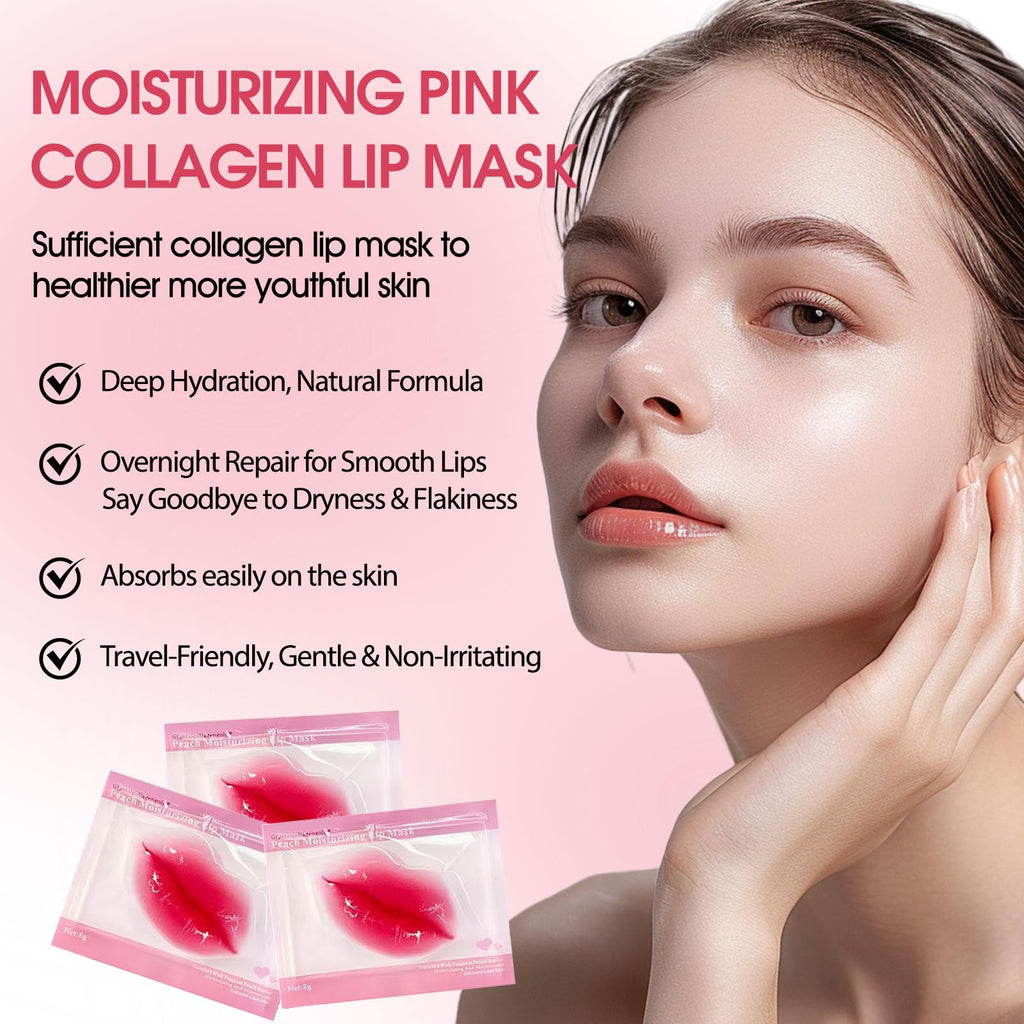 NIYET 30 pieces of Moisturizing Collagen Crystal Lip Mask - Anti-Ageing & Anti Chapped, Reduce lip Wrinkles, Fade Lip Color, Make Skin Smooth (Rose)