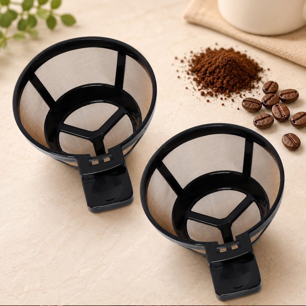 Reusable Single Serve Brew Coffee Basket Scoop,Gold Coffee Filters Replacement Compatible with Hamilton Beach 2-Way Coffee Makers 49980A, 49980Z, 47650, 49933 Accessories,Pack of 2
