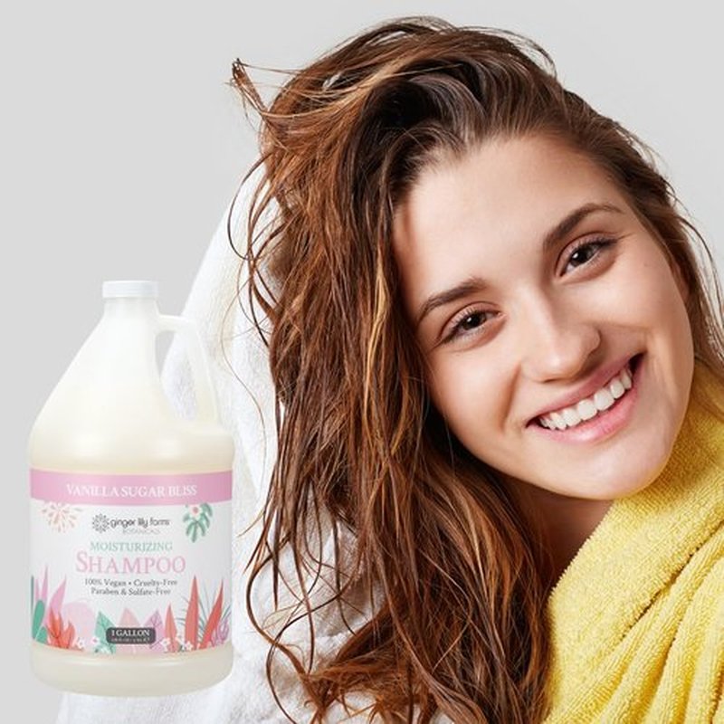 Ginger Lily Farms Botanicals Moisturizing Shampoo - 100% Vegan & Cruelty-Free, Vanilla Sugar Bliss | 1 Gallon Refill