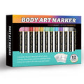 12pcs Tattoo Pen, Temporary Tattoo Maker for Kids, Safety Body Markers for Skin