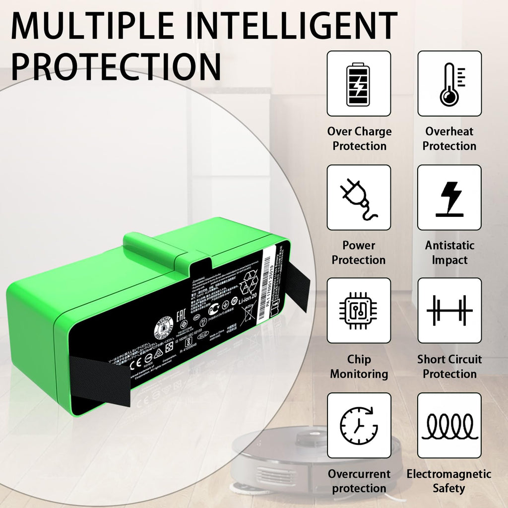 XCZHEUNP 3300mAh for Roomba Battery Replacement iRobot roomba Battery Replacement for Roomba 891 890 895 877 860 850 805 801 700 695 690 685 680 677 675 671 670 665 652 640 614 500 400 Series 1800Li