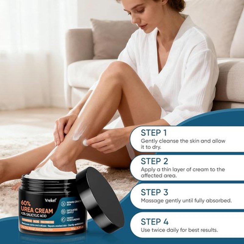Regine Switzerland Urea Cream 60% with Salicylic Acid 2% - Maximum Strength Foot Cream for Dry, Cracked Heels