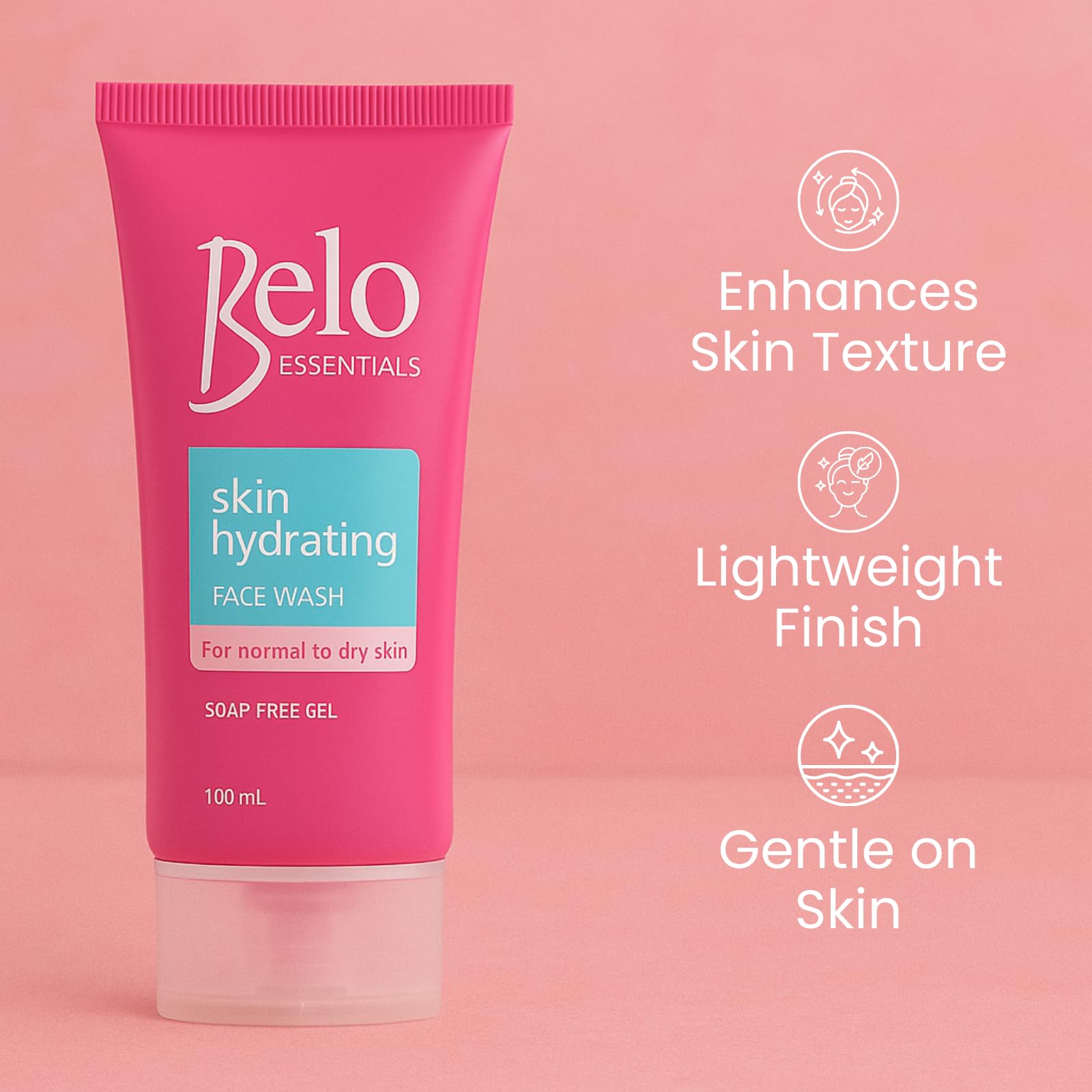 Belo Essentials Skin Hydrating Face Wash Gentle Cleanser Oil Control Gel Formula Lightweight Daily Foam Care - 100ml