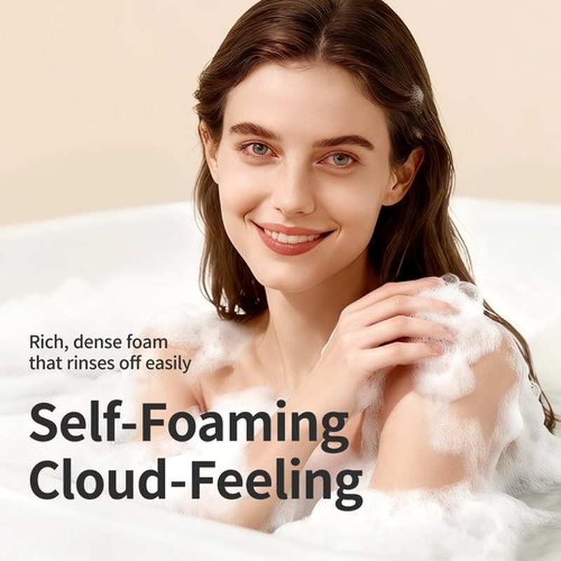 matern'ella Cloud-Feeling Amino Body Wash, Self-Foaming Fragrance Bubble Cleanser with Hyaluronic Acid, Sulfate-Free & Paraben-Free, Luxurious Scent of Pear, Blackcurrant & Tonka Bean, 8.8 Fl Oz