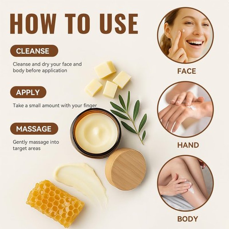 Jeirrzi Organic Beef Tallow for Skin, 100% Grass-Fed Tallow and Honey Balm for Face Body Moisturizer for Aging Dry Sensitive Skin, Deep Hydration & Nourishment 2 OZ (2 Ounce)