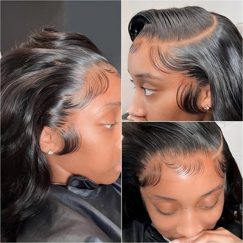 BOXIUBUT 200% Density 13x6 HD Lace Front Natural Black Body Wave Wigs 100% Human hair Pre Plucked Brazilian Full Frontal Wigs 13x6 Human Hair with Baby Hair Natural Hairline