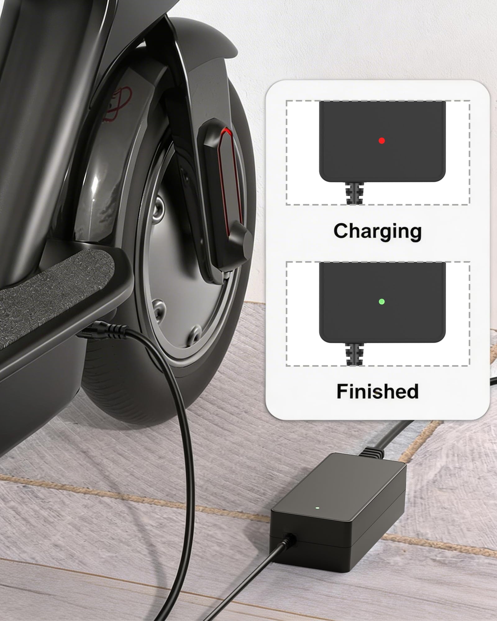 42V 2A Charger for EVERCROSS Scooter Charger Compatible with EV08E EV08S EV10K EV10K Pro EV10Z E5 Power Supply