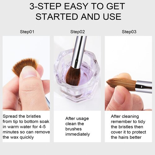 KEMEISI Acrylic Nail Brush #16, Kolinsky Nail Art Brushes, Sturdy Handle Oval Shaped Design Tools for Professional Manicure DIY