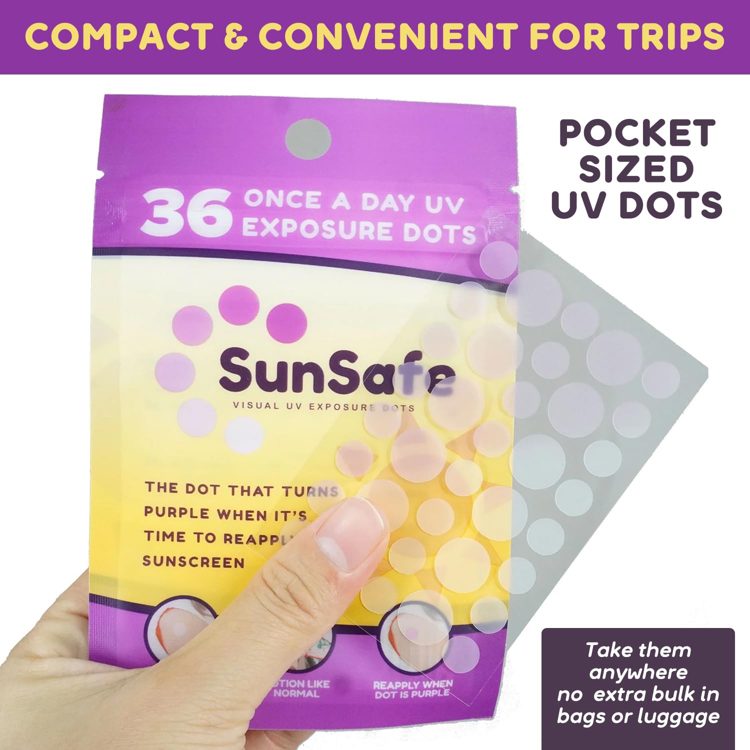 Sun Safe UV Dots - Water-Resistant Sunblock Stickers Protect Skin with SPF 30 Coverage- Track Sun Exposure with Easy-to-Use Sunscreen Dot- Ideal for Kids, Beach Days & Outdoor Fun