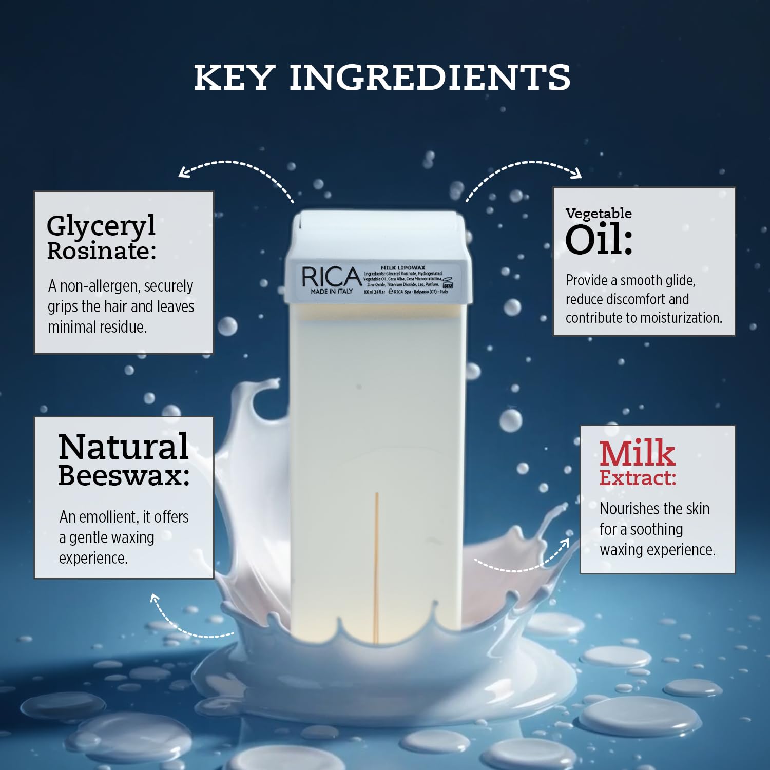 Rica Milk Roll On Wax Refill - 100 ML