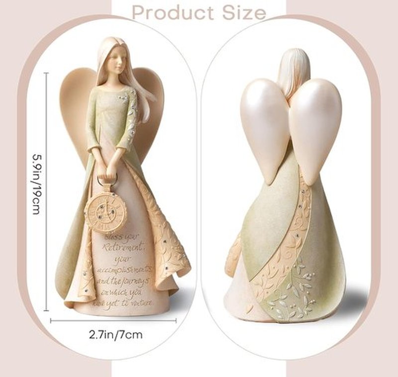 Retirement Gifts for Women - 6.5" Elegant Angel Figurine Set | Perfect for Coworkers, Teachers, Nurses & Friends