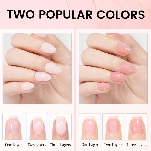 AILLSA Nail Extension Kit Short Almond Nail Tips 240pcs with 2 In 1 Nail Glue Base Coat and Nail Dehydrator, Gel Nail Tips Kit with Nail Lamp Top Coat for Starters Home Salon Valentine's Day