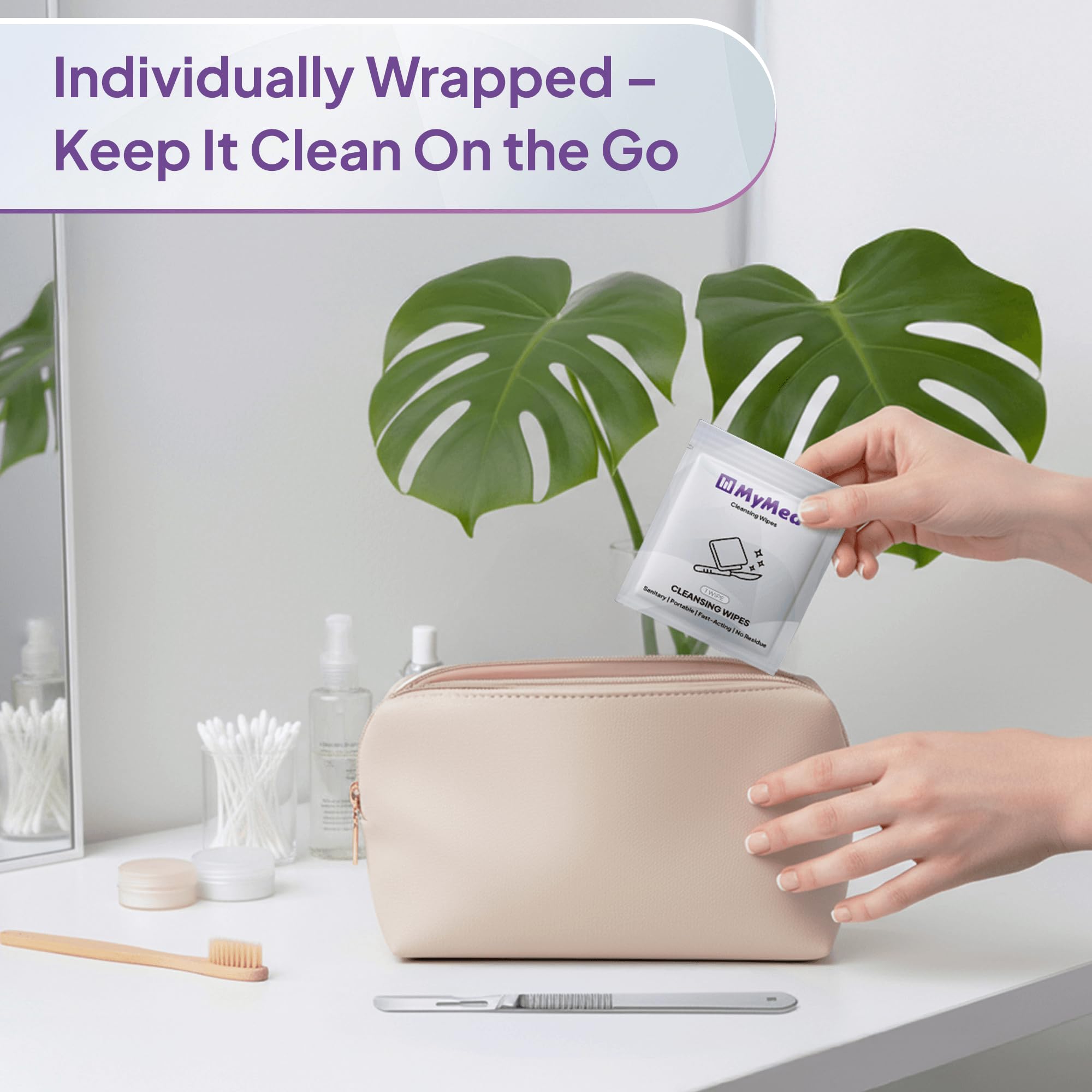 Cleansing Wipes for Women Individually Wrapped for Dermaplaning Blades, Facial Dermaplane Razors & Beauty Tools Derm Pads for Dermaplaning