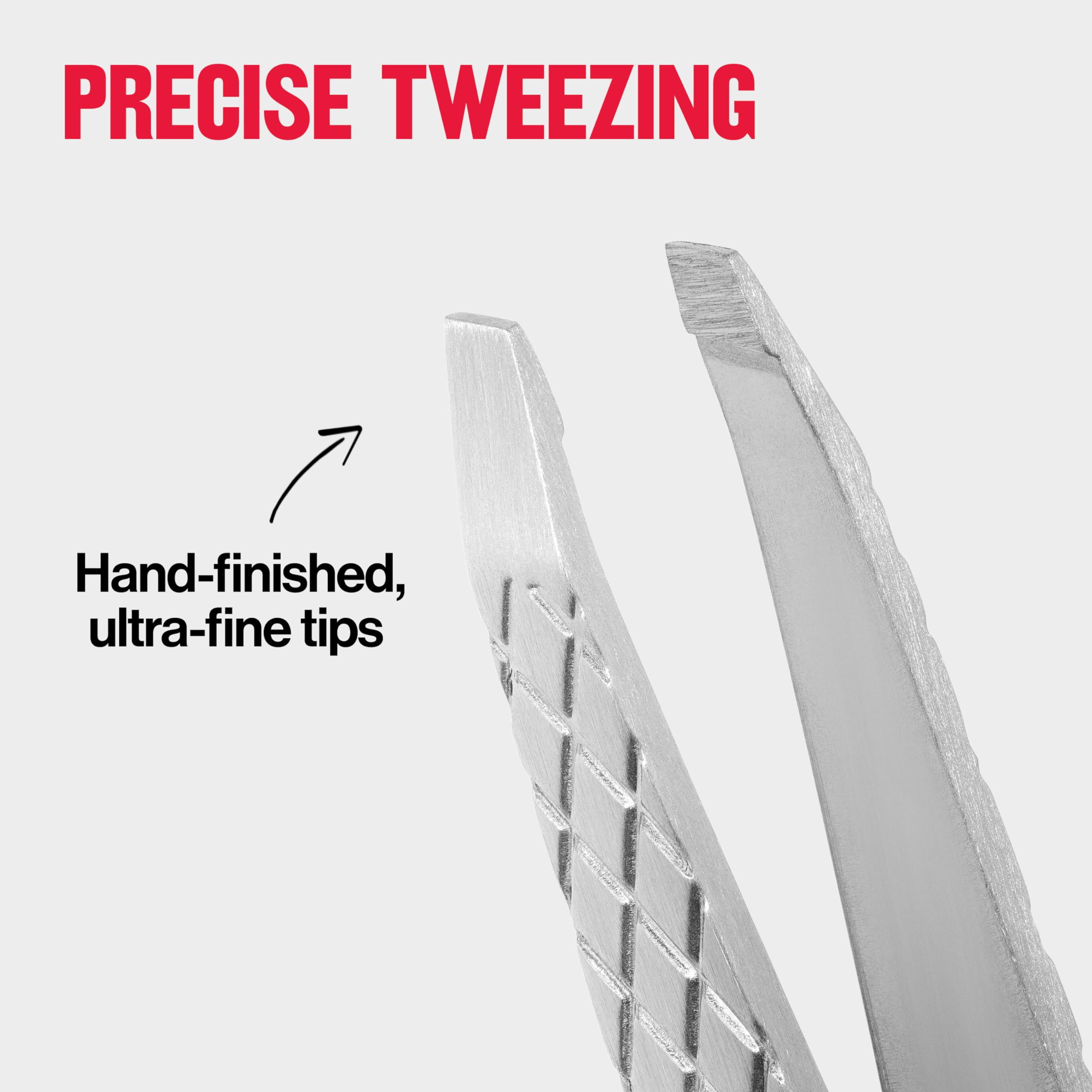 Revlon Ultimate Slant Tweezer, Hand-Finished Ultra-Fine Tips for Precise Hair Removal, Perfect for Tweezing The Tiniest Hairs, Made With Stainless Steel, 1 count