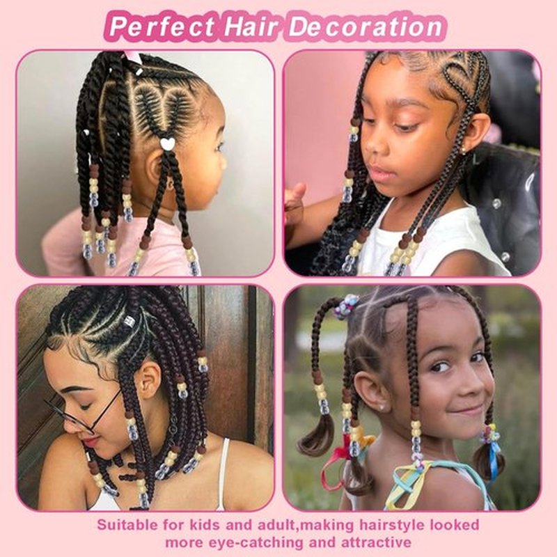 150 Pcs Glitter Silicone Hair Beads for Women Girls Braids, Soft Colorful Pony Beads Bulk for Kids Girls Women Hair Accessories for Braids(Golden)