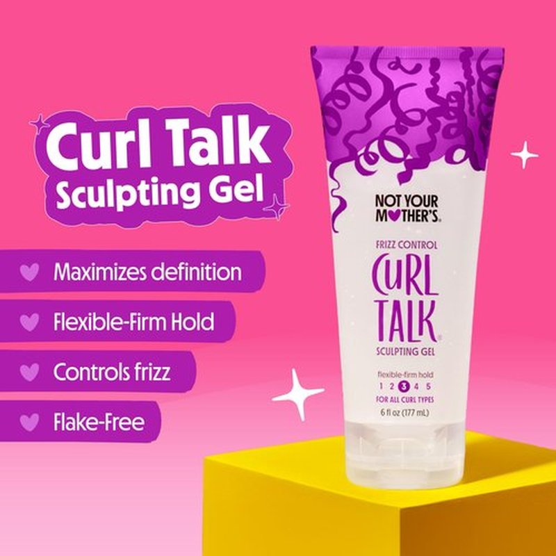 Not Your Mother's Curl Talk Frizz Control Sculpting Gel, Defining Cream, and Refreshing Curl Foam (3-Pack) - 6 and 8 fl oz - Formulated with Rice Curl Complex - For All Curly Hair Types
