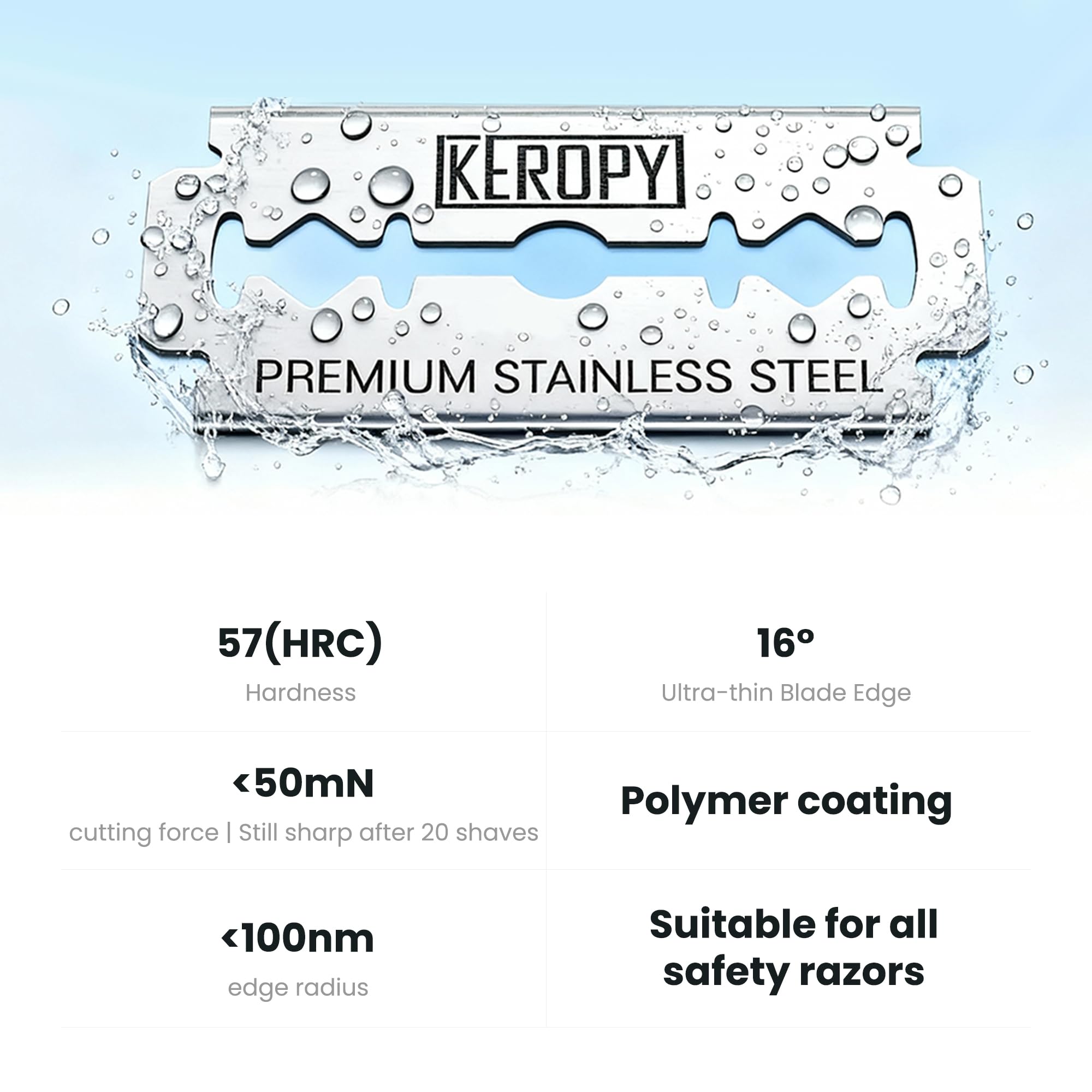 KEROPY 50 Safety Razor Blades
