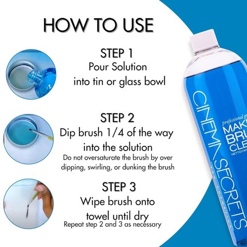 CINEMA SECRETS Professional Makeup Brush Cleaner - 32 Fl Oz | Gentle Formula for Deep Cleaning