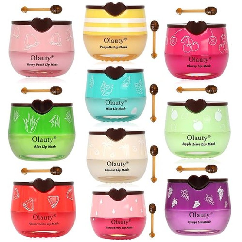 10 PCS Bee Lip Balm Honey Pot, Honey Lip Mask Bulk, Moisturizing Lip Sleeping Mask Hydrating Prevention Dry & Cracked Lip, Reduce Lip Lines and Wrinkles, Mothers Day Gifts，Bulk Gifts