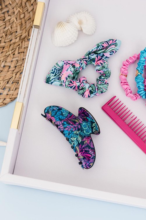 Lilly Pulitzer Colorful Claw Jaw Clip for Fine, Thick, Curly or Straight Hair - Medium Hair Clip for Women, Calypso Coast