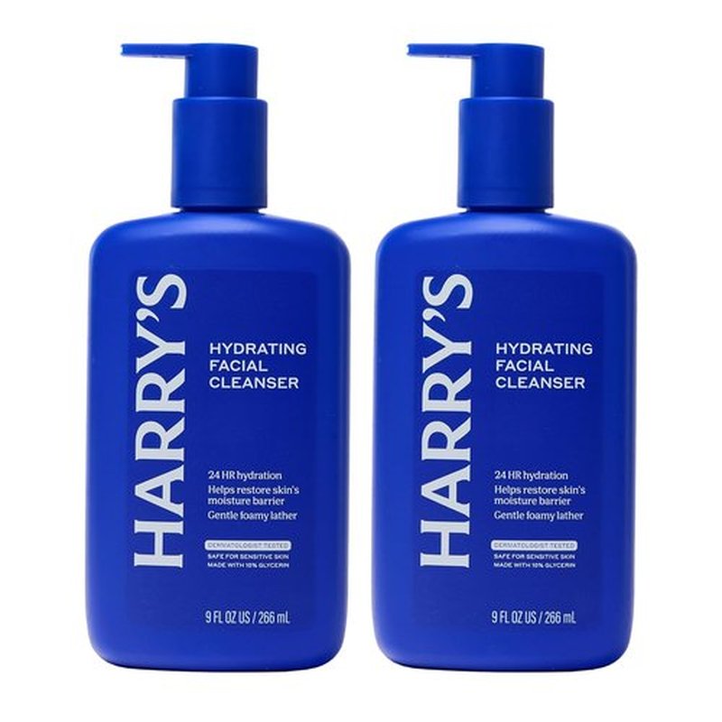Harry's Hydrating Facial Cleanser for Men - Gentle Face Wash for Sensitive Skin | 2 Pack, 9 fl oz