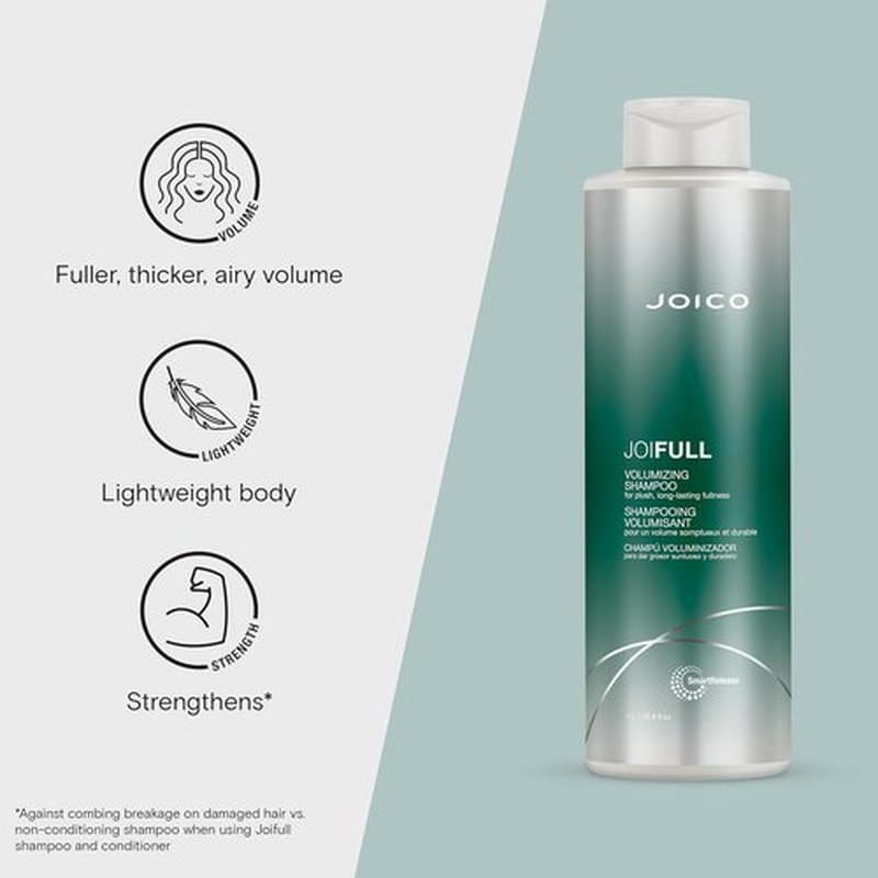 Joico JoiFULL Volumizing Shampoo - Boost Body & Shine for Fine, Thin Hair | Long-Lasting Fullness