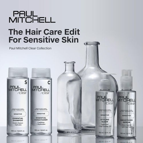 Paul Mitchell Clear Smoothing Serum, Blowout Primer, Fragrance Free, For Sensitive Scalp + Skin, 0.85 fl oz