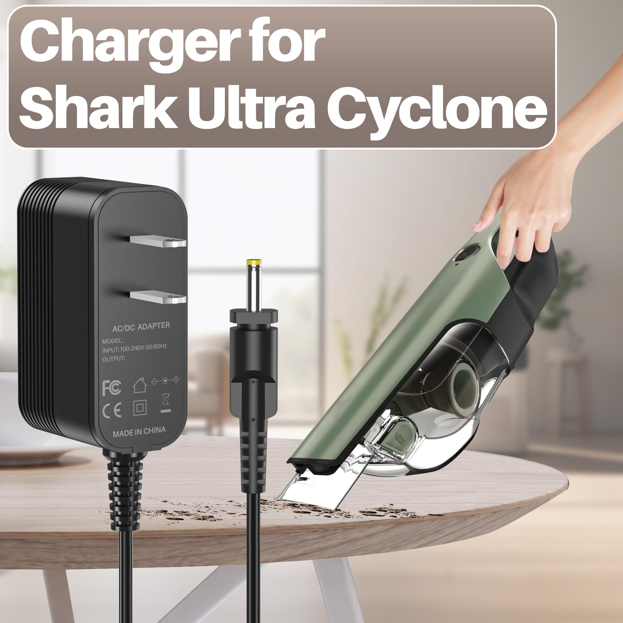 9.6V Charger for Shark Ultra Cyclone Pro Cordless Handheld Vacuum CH901