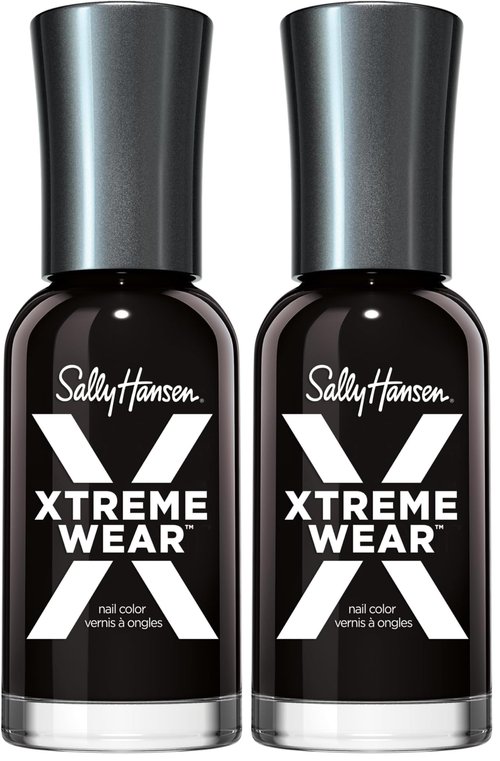 Sally Hansen Xtreme Wear Nail Polish, Streak-Free, Shiny Finish, Long-Lasting Nail Color, Black Out, 0.40 fl oz (Pack of 2)