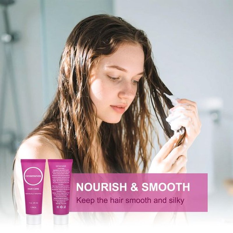 Travel Size Conditioner in Bulk, Individually Wrapped Mini Hair Sample Trial Small Conditioner for Men Women Essential Toiletries Amenities for Hotel Guests Shelter/Homeless/Charity 1 oz (30 Pack)