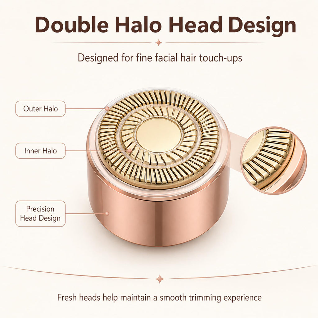 ceooe Replacement Heads for Finishing Touch Flawless Gen 3 Facial Hair Remover, Double Halo Blades Razor Refill Shaver Head, 4 Pack